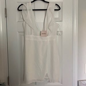 White superdown dress